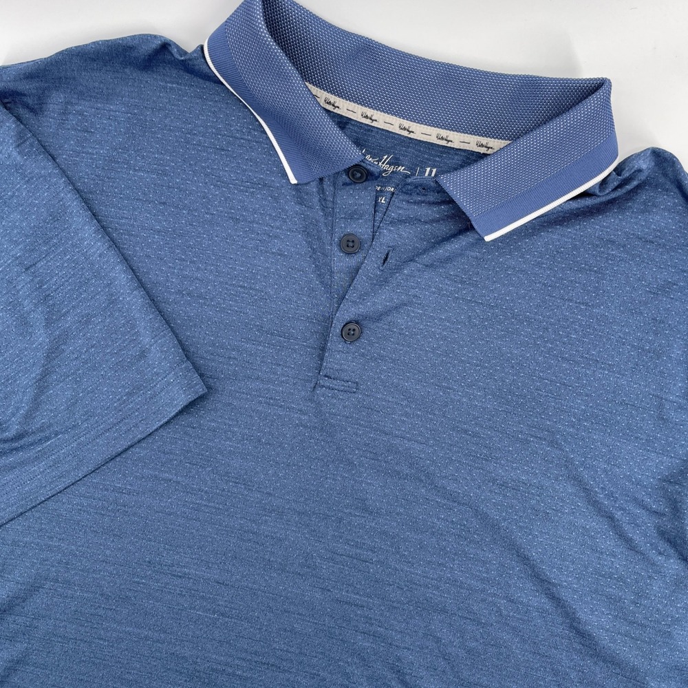 Walter Hagen Mens Blue‎ Golf Polo Shirt XL Short Sleeve Performance